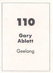 1990 Select AFL Stickers #110 Gary Ablett Back